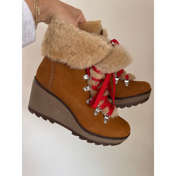 J.Crew Nordic Nubick Leather Wedge Hiking Inspired Boots - 7 - Picture 7 of 7